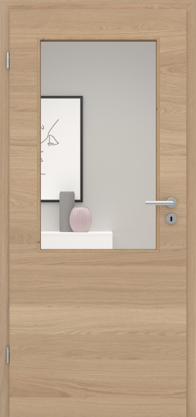 Zimmertür Echtholz Furnier Ahorn mit Lichtausschnitt No. 2